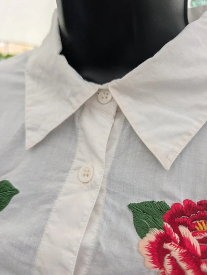 Cake Couture Embroidered Cotton Shirt White XL