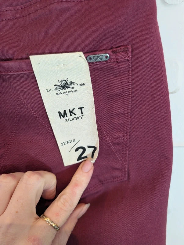 MKT Studio Parno Burgundy Skinny Jeans Size 27 NWT