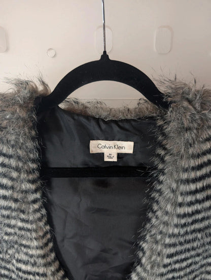 Calvin Klein Fluffy Faux Fur Gilet – Size M