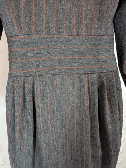 Vintage Natascia Charcoal Brown Velvet Heritage Dress
