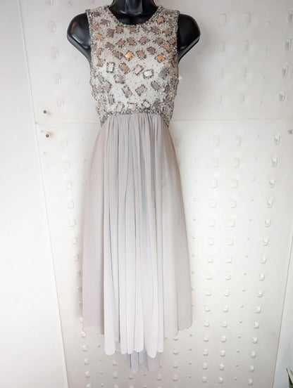 No. 1 Jenny Packham High-Low Midi Dress UK8 - Embellished Bodice Occasion