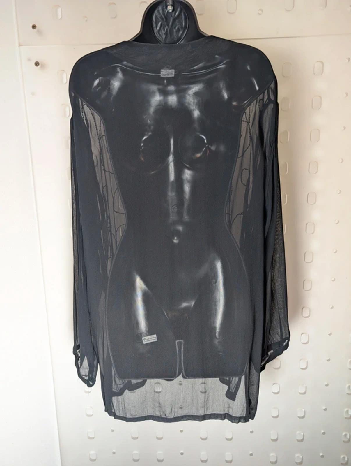 Vintage Sheer Beaded Sequin Blouse Free Size Viscose Evening Layer