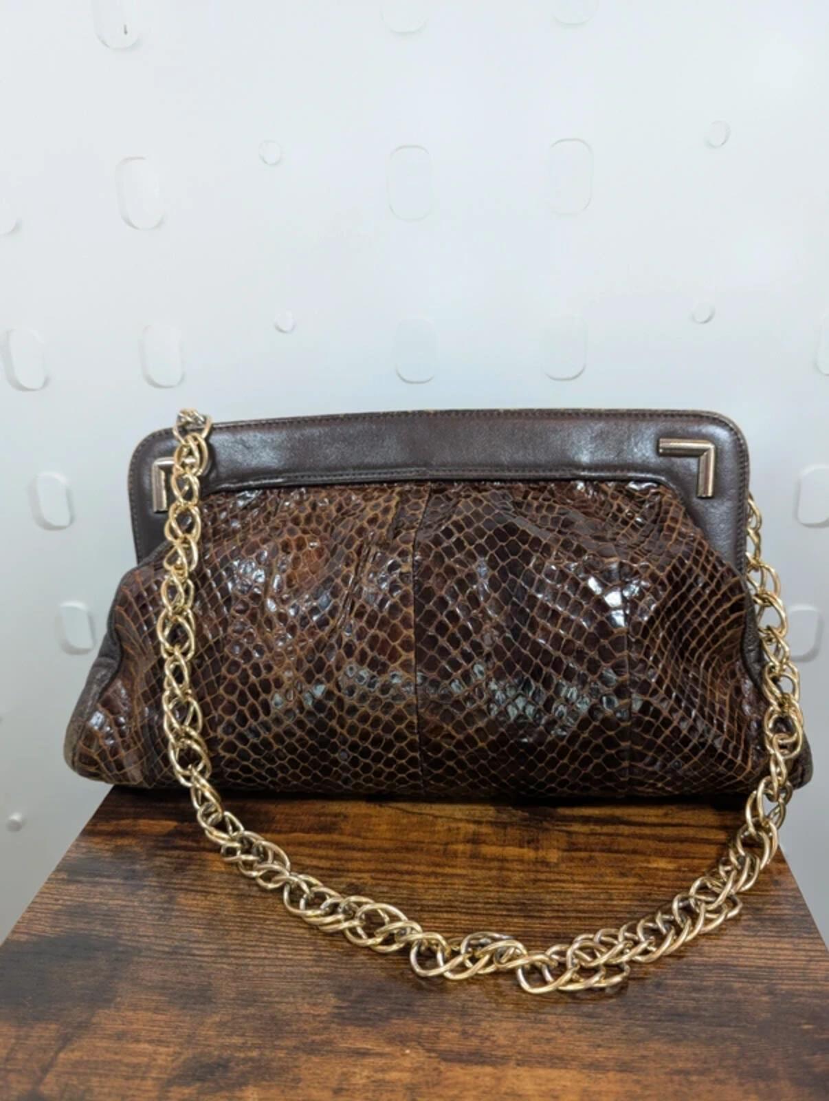 Jane Shilton vintage snakeskin shoulder bag, Made in England