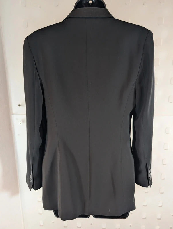 Vintage St Michael M&S Black Tailored Blazer UK8 Petite Made in UK
