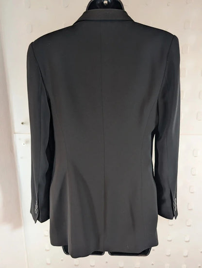 Vintage St Michael M&S Black Tailored Blazer UK8 Petite Made in UK