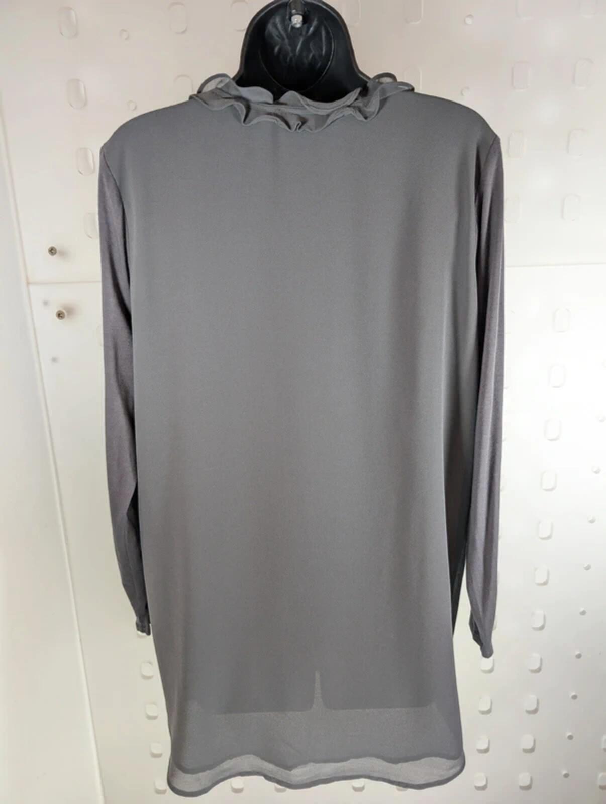 Mint Velvet Dark Grey Longline Ruffle Blouse Medium