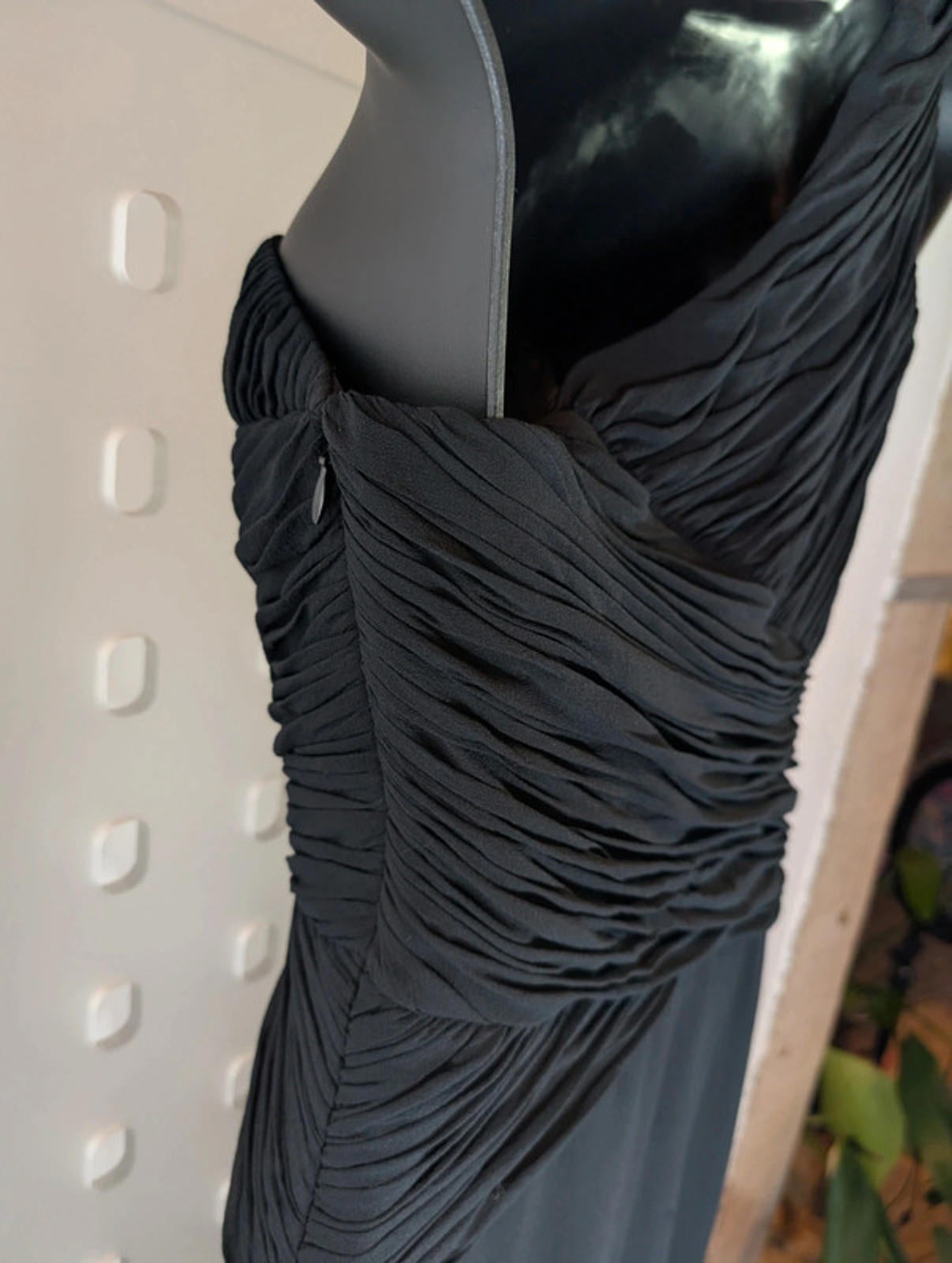 Coast One Shoulder Silk Draped Mini Dress Black – UK 8