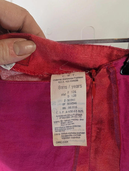 Kenzo Jungle floral skirt and top set – age 8 – pink & orange cotton