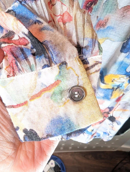 Black Colour ‘Brooke’ Water Pastel Sheer Shirt XS/S (UK 8/10)