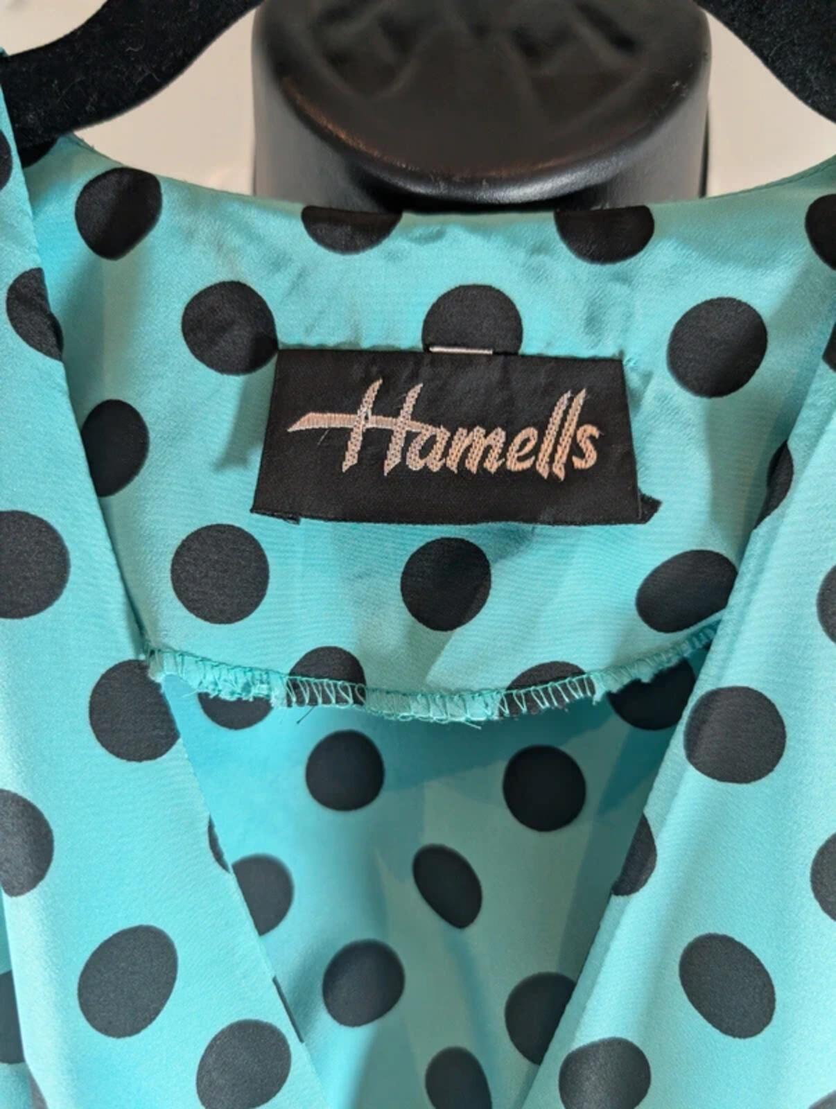 Hamells vintage 1980s polka dot fishtail midi dress Small Medium