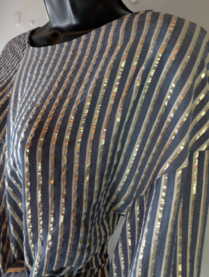 Eva Franco Metallic Tie Front Draped Top – UK 6