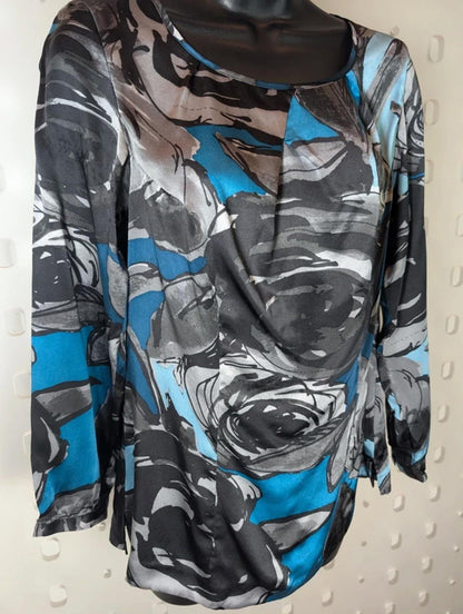 Pendleton 100% Silk Rose Print Blouse UK6