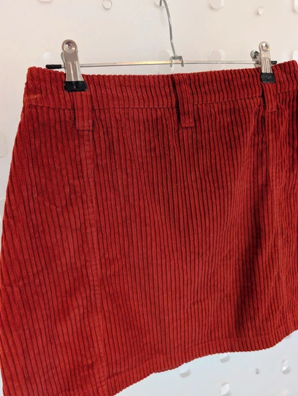 Minga London Burnt Orange Jumbo Cord Mini Skirt XS/S