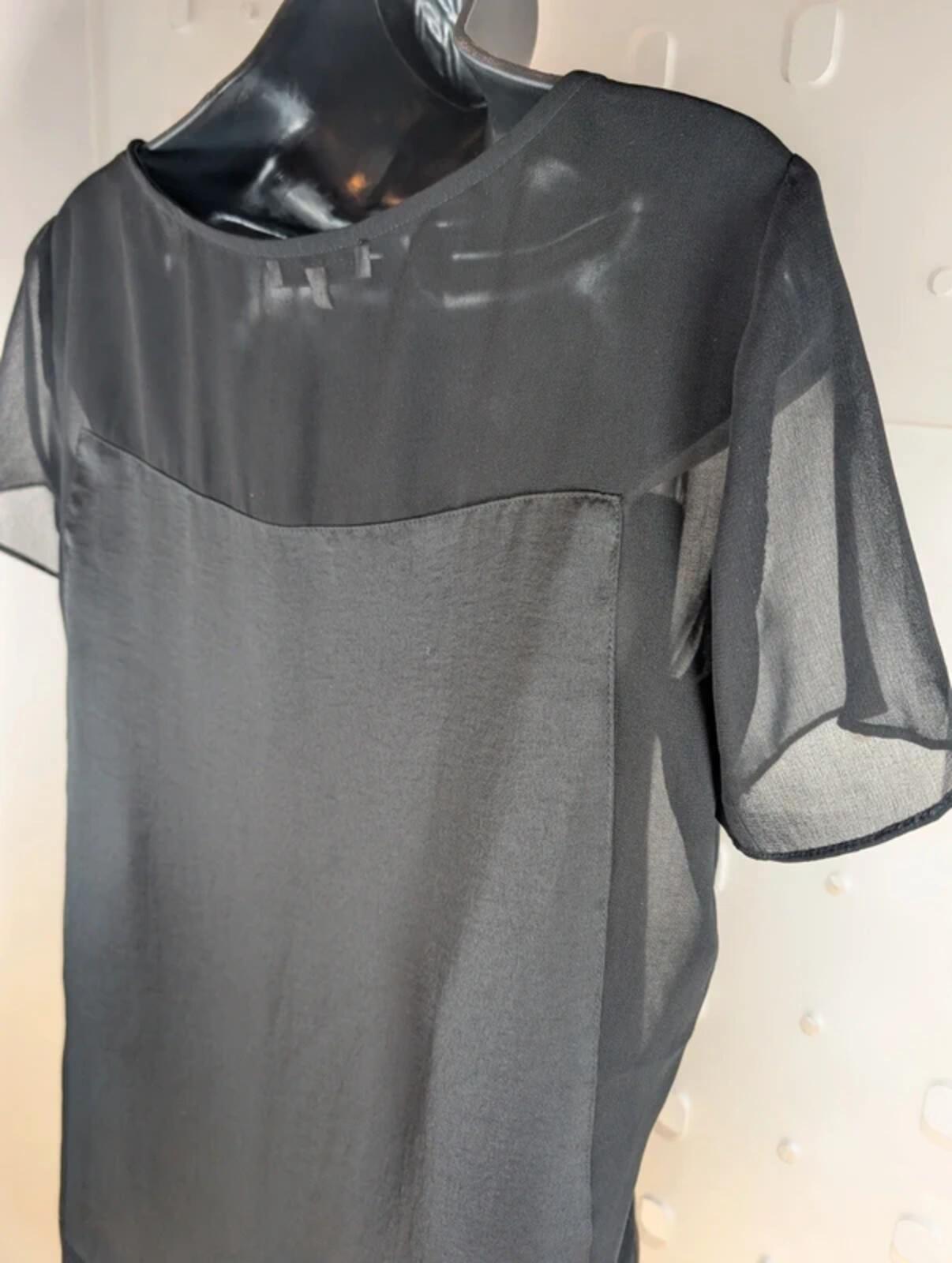 Second Female Abene Sheer Satin Panel Top – Black – Size S