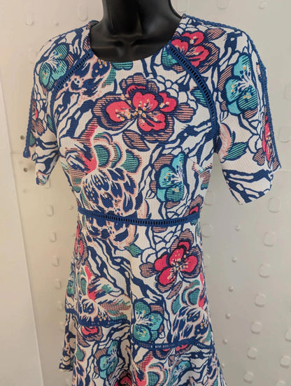 Juicy Couture XS UK6 Floral Textured Fit & Flare Dress