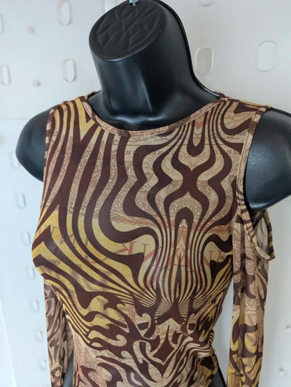 Urban Outfitters Mesh Cold Shoulder Top BNWT XS