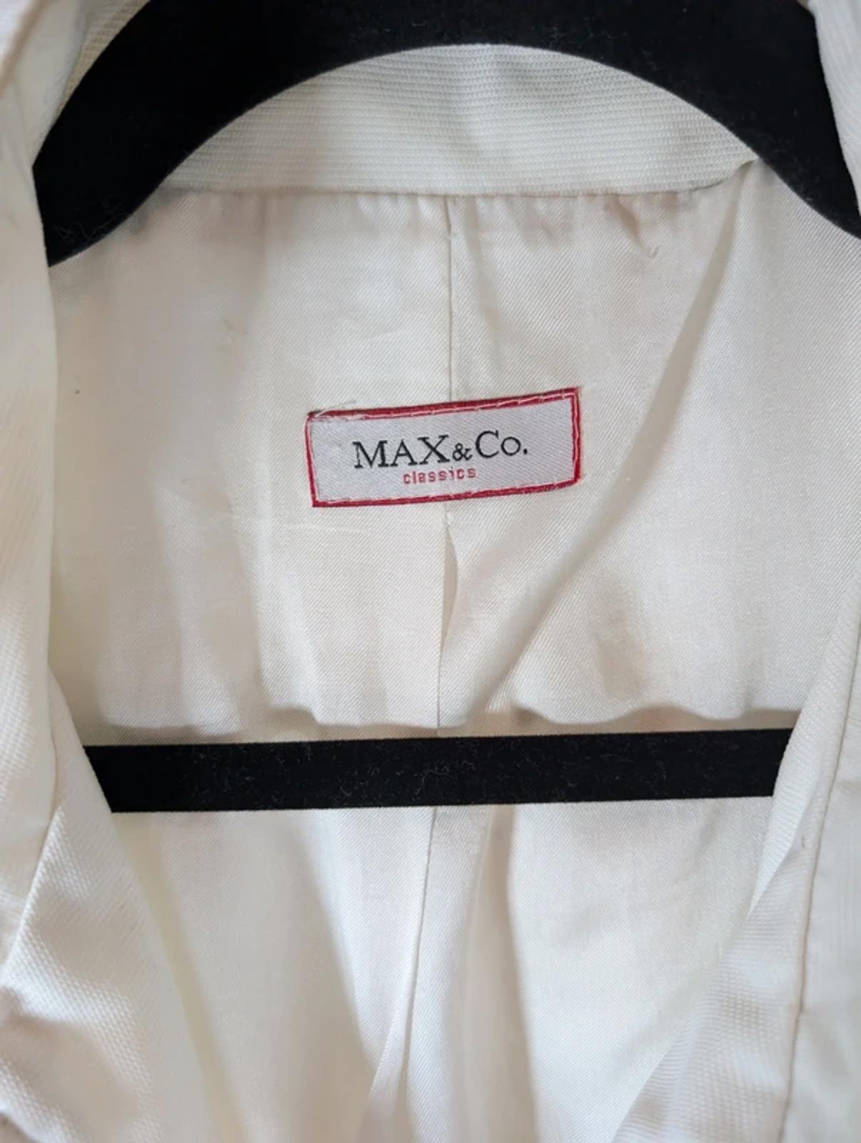 Max & Co White Utility Jacket UK14 Zip & Popper Belted Style Vintage