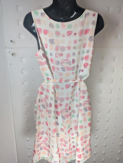 Armani Exchange Pastel Chiffon Dress UK 8 Shawl Detail Belted