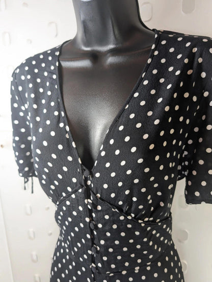 Jigsaw Polka Dot Viscose Summer Dress | UK 12