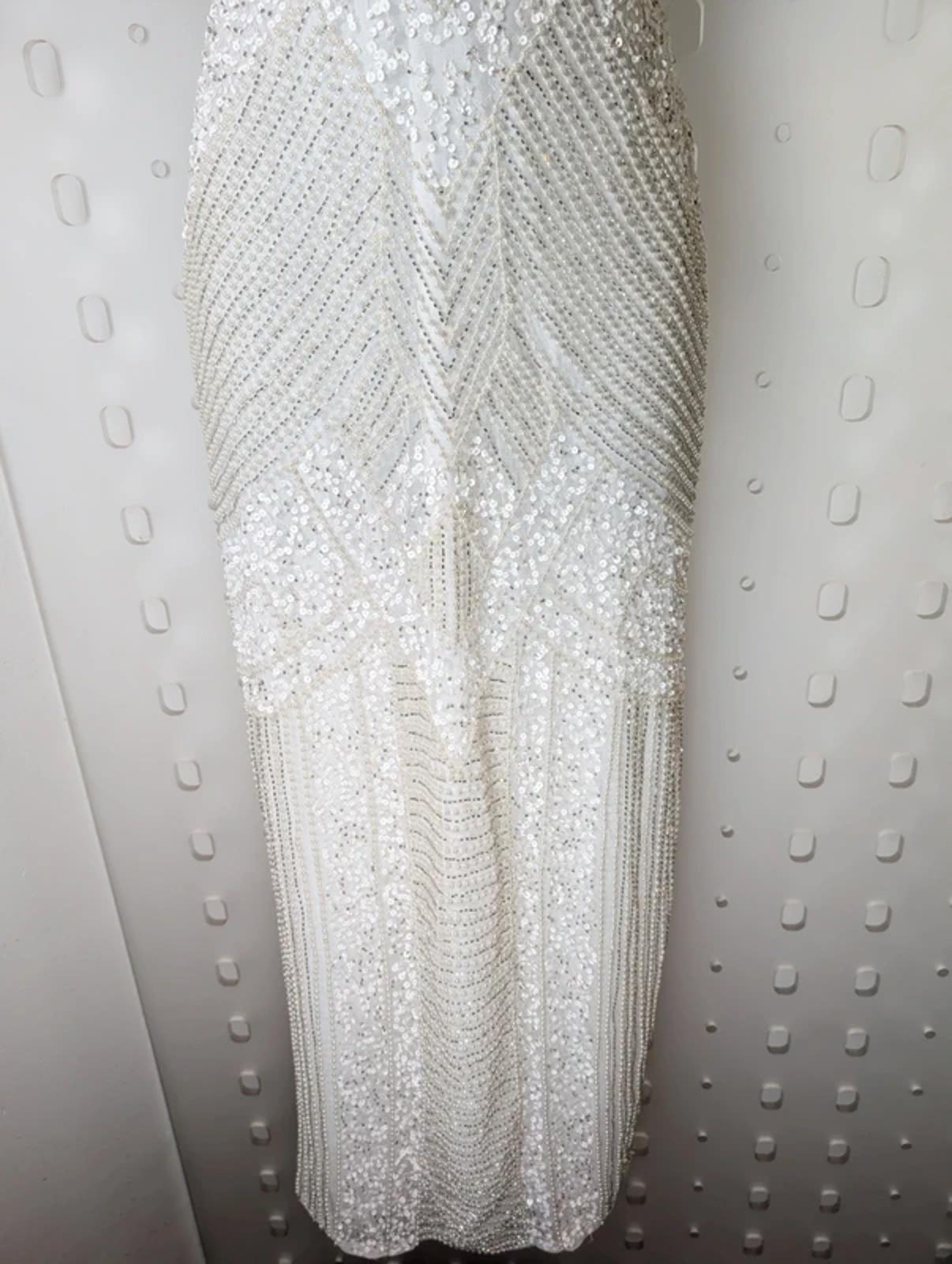 Karen Millen “Armour” Beaded Ivory Gown UK6 Bridal / Occasion Dress Sold Out