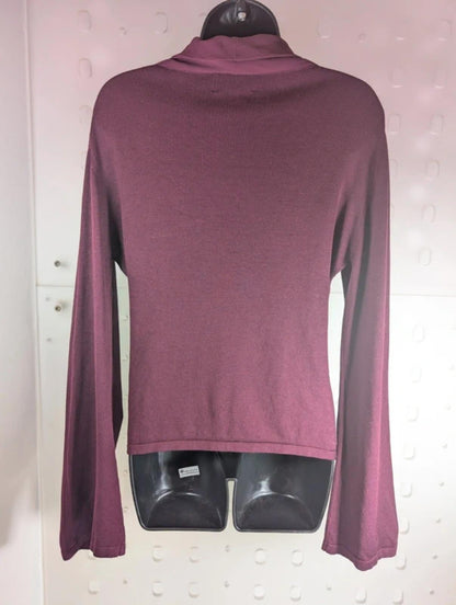 Paul Costelloe Dressage burgundy silk blend knit jumper size 3
