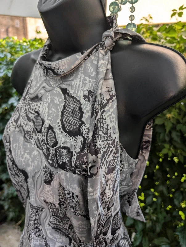 Precis Petite Silk Snake Print Top UK12