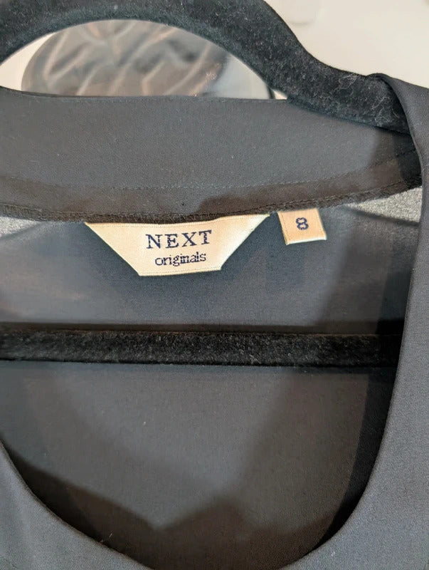Vintage 90s Next Originals Sheer Black Longline Shirt UK8