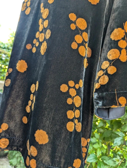 Masai Velvet Burnout Top Black Gold XL