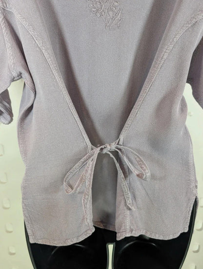 Alexara vintage lilac embroidered boho blouse size M