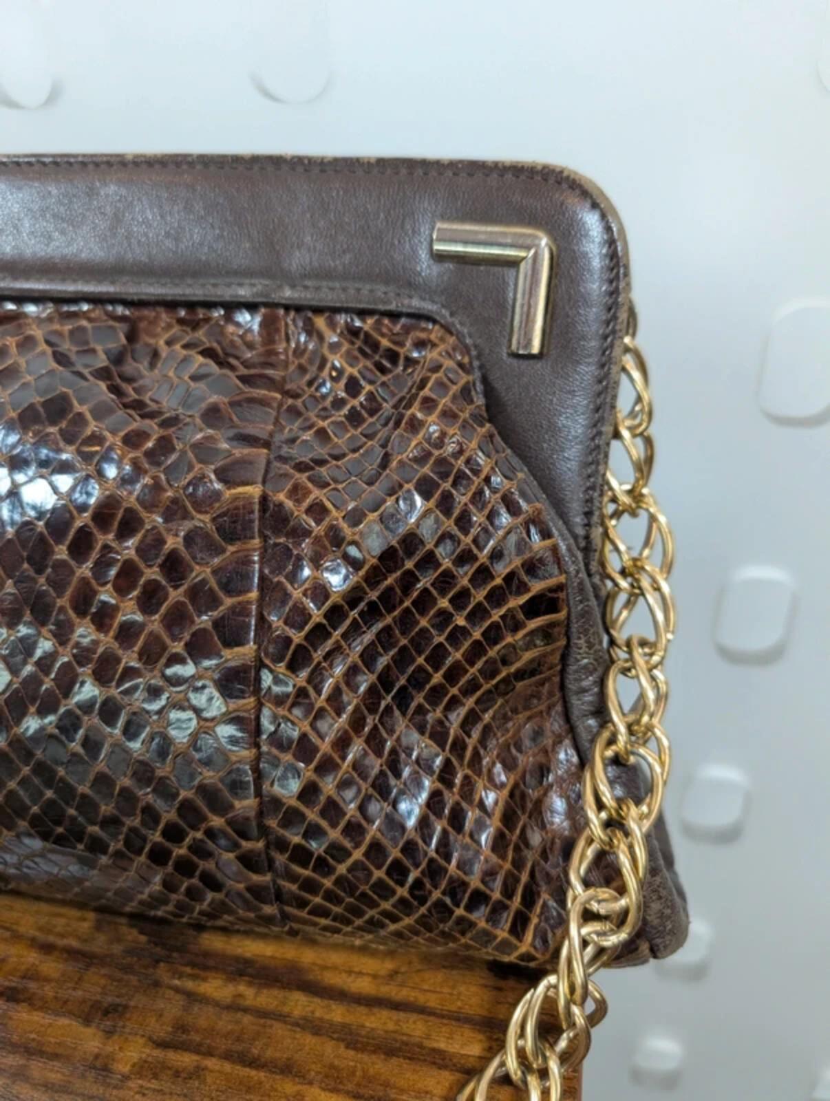 Jane Shilton vintage snakeskin shoulder bag, Made in England