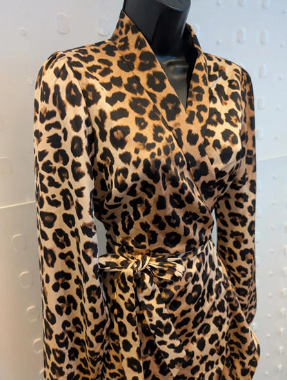 Cras Copenhagen ‘Larocras’ Leopard Print Wrap Dress