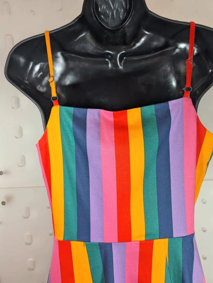 Bright & Beautiful Demmi Rainbow Wishes Stripe Dress UK10 NWT