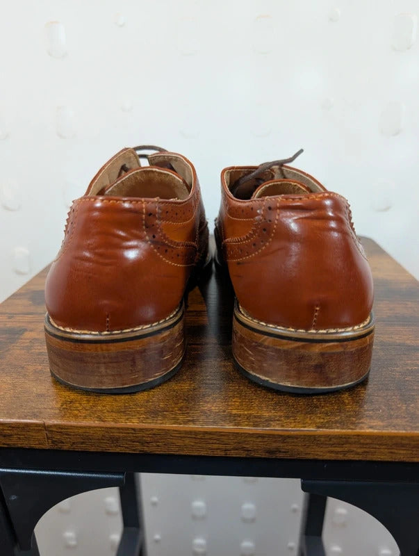 GOOR Boys Leather Herringbone Brogue Shoes UK5 B410B