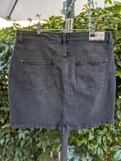 Sonder Studio Black Denim Mini Skirt UK16