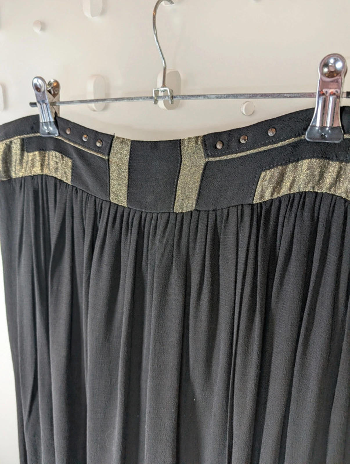 Elegant Louizon “Peejay” black faux wrap skirt UK14