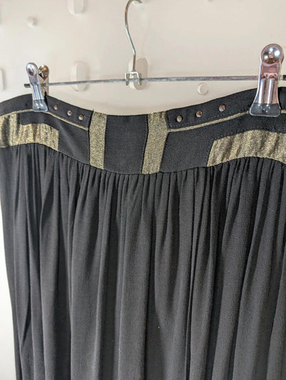 Elegant Louizon “Peejay” black faux wrap skirt UK14