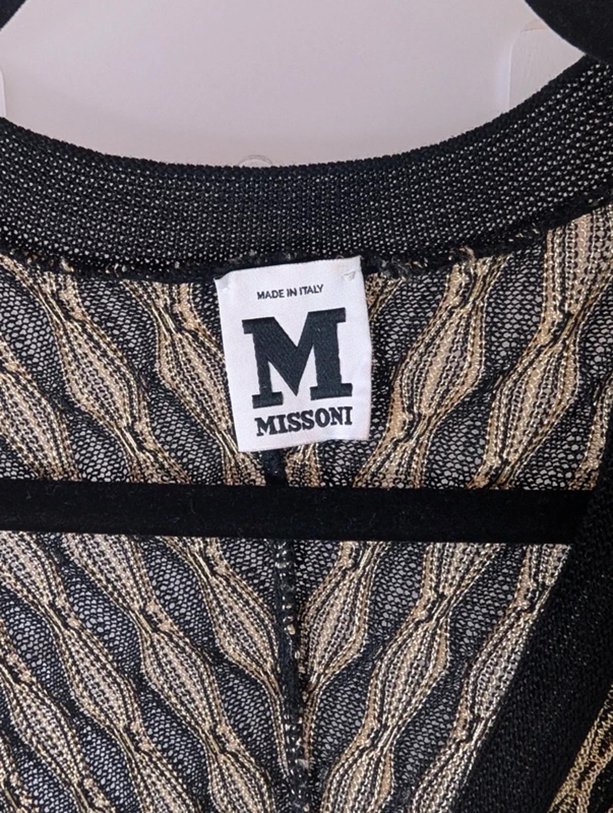 Missoni Vintage Knit Dress UK10 Made in Italy Cut-Out Waist