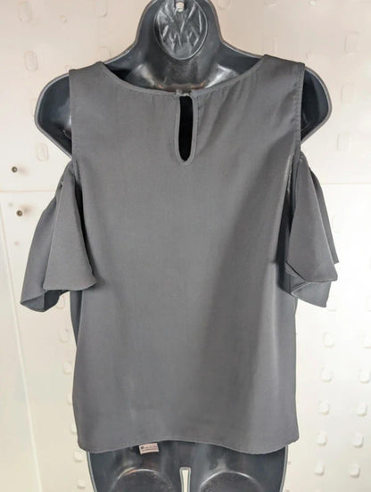 Guess Black Off Shoulder Frill Top XL