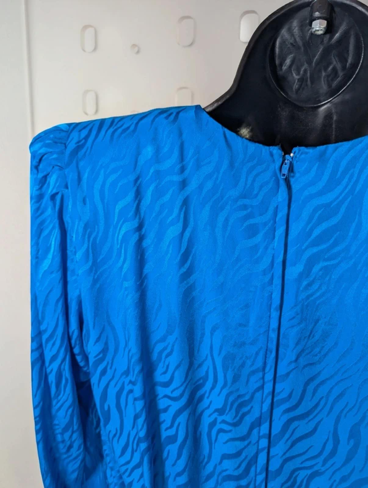 Vintage 80s Pure Silk Dress – Argenti Made in Hong Kong Statement Shoulders UK10