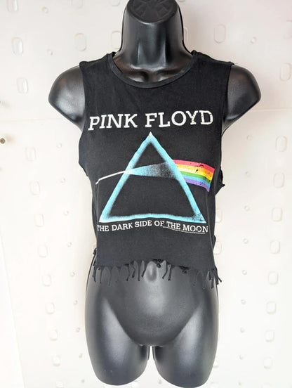 Pink Floyd Cropped Graphic T-Shirt Dark Side of the Moon XS