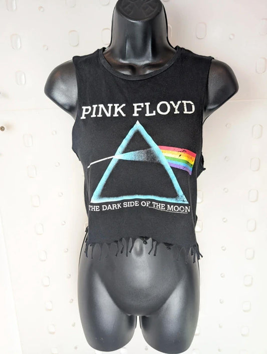 Pink Floyd Cropped Graphic T-Shirt Dark Side of the Moon XS
