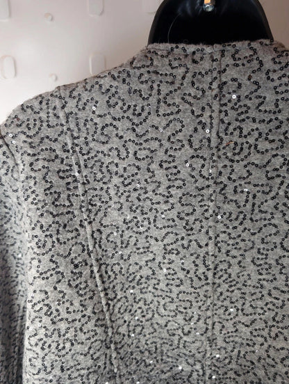 Clements Ribeiro Black – Sequin Wool Blend Jacket (XL / 16–42)