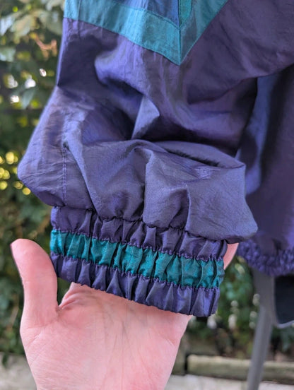 Vintage Active Stuff Colour Block Shell Suit Jacket Purple Teal Medium