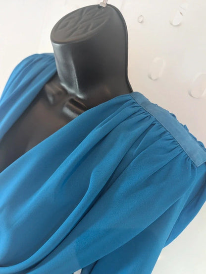 Vintage 80s Parigi Electric Blue Statement Dress UK10