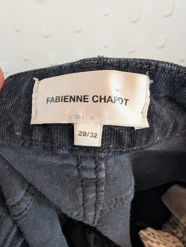 Fabienne Chapot Eva Black Corduroy Flare Trousers W29 L29