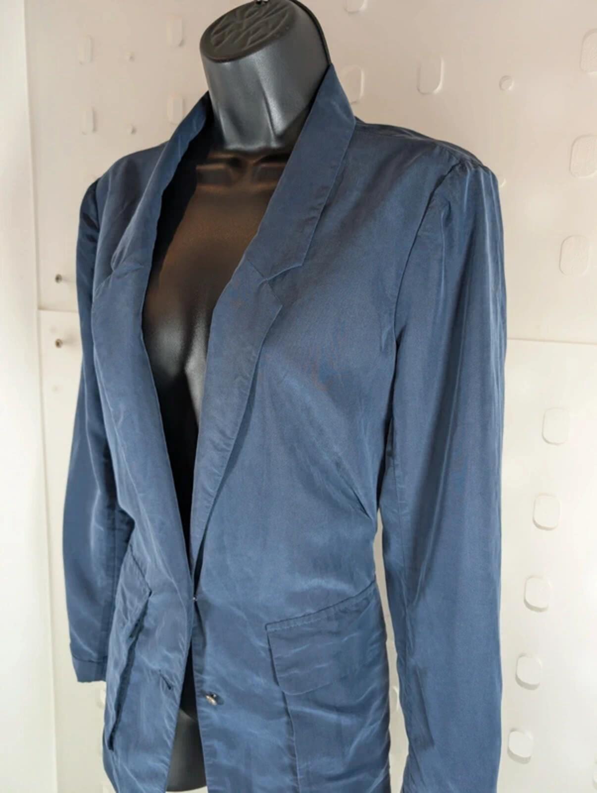 Levi’s Navy Modal Longline Jacket Silver Button Utility Style Medium