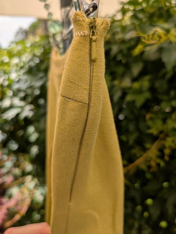 Vintage Wallis Petite Linen Blend Trouser Suit Lime Green UK8