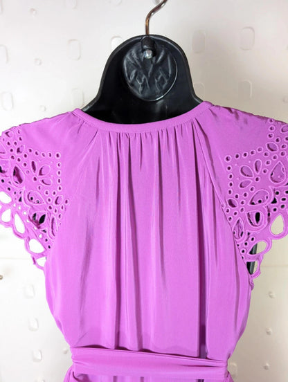 Suncoo Celest Broderie Anglaise Dress Purple XS (Size 0)