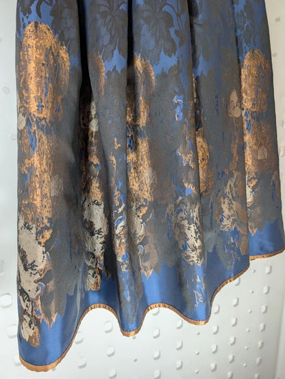 Guzella Midnight Blue Taffeta Gothic Midi Skirt UK10 Dramatic Occasion