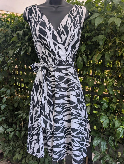 Ossie Clark Zebra Print Midi Dress UK14
